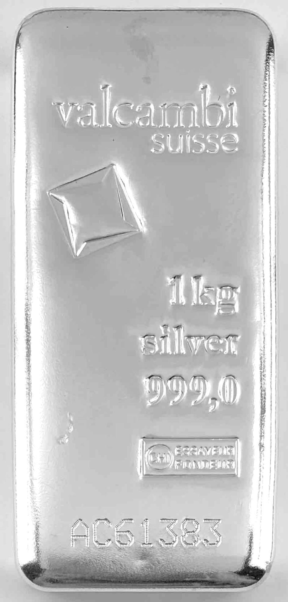 Valcambi Suisse 1 Kilo .9999 Fine Silver Bar/Ingot (1 of 2)