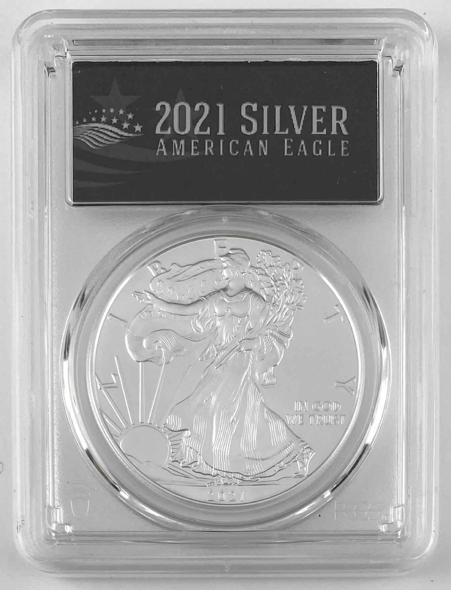 Special Black Label 2021 US Silver Eagle Heraldic Eagle Type 1 PCGS MS70 First Strike (1 of 2)