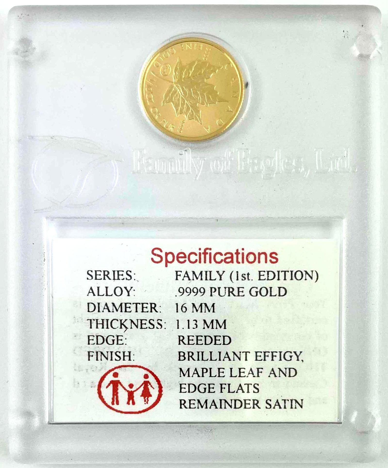 RARE 1997 RCM Family Privy Mark 1/10 oz Maple Leaf .9999 fine gold 1st Edition in Plastic (1 of 2)