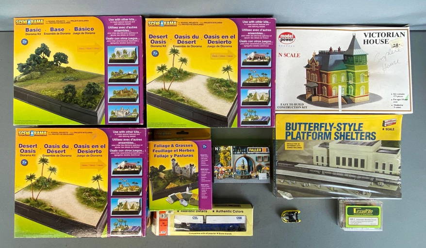 Group Of 10 Assorted N Scale Model Kits And More