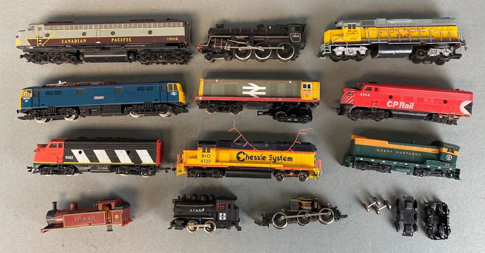 Group of 10+ Assorted HO Diesel and Steam Locomotives (1 of 2)