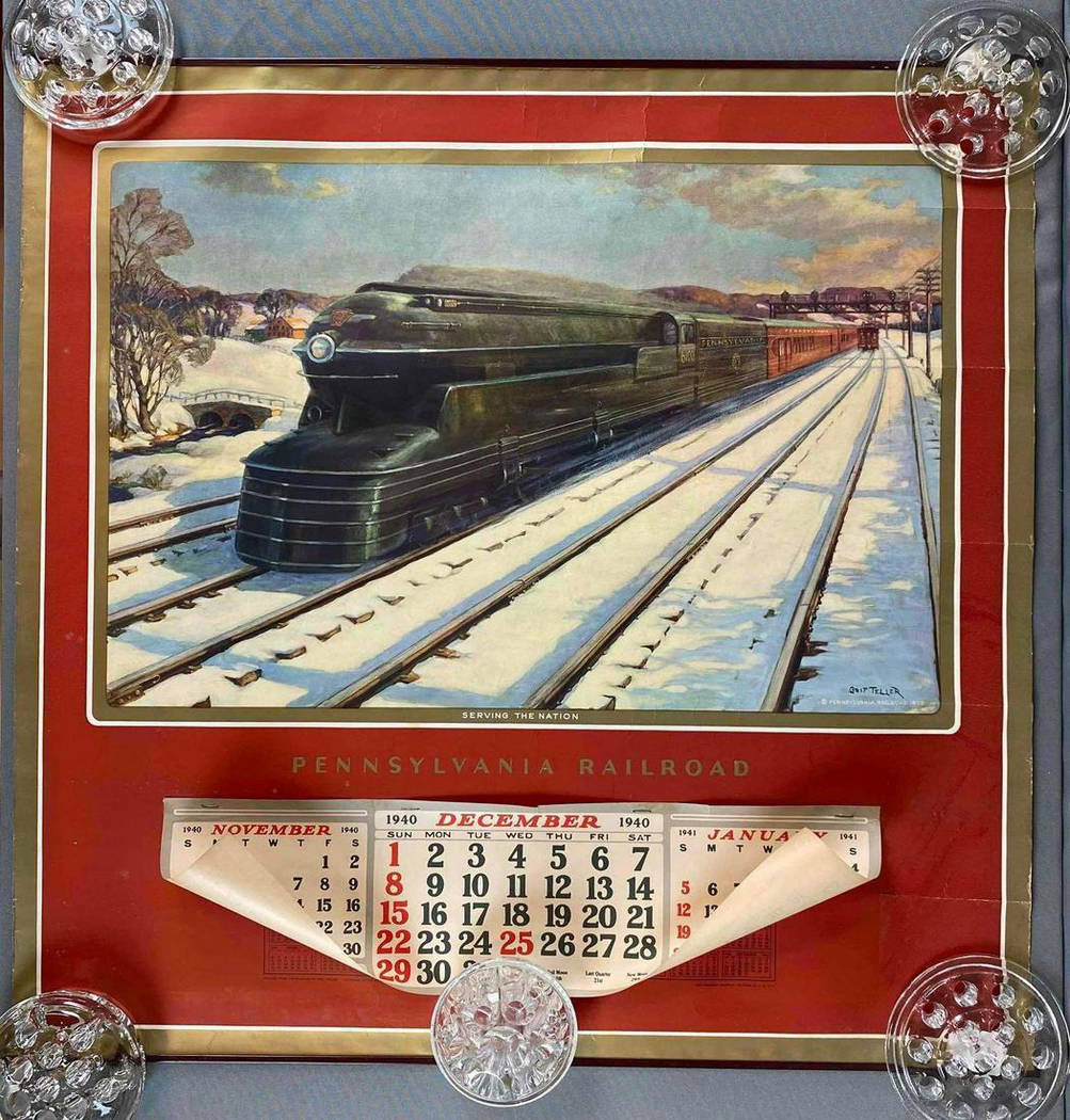 1940 PRR Pennsylvania Railroad Calendar Oct 09, 2022 Matthew