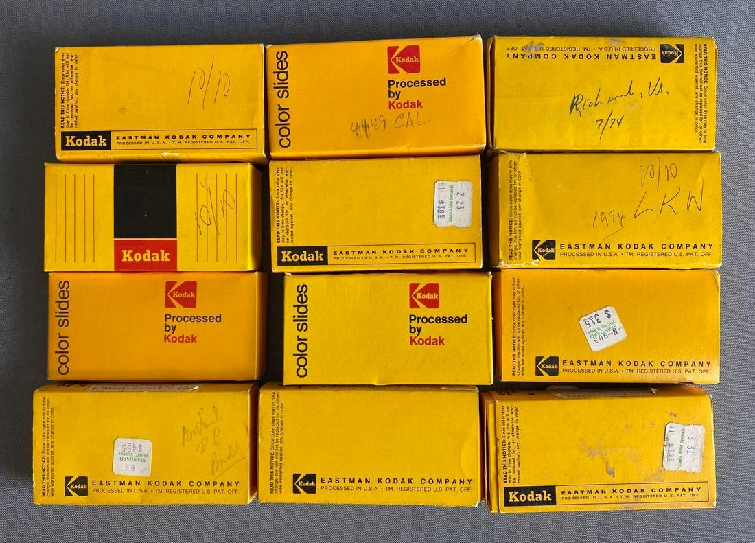 Group of 12 Kodak Railroad Color Slide Boxes (1 of 3)