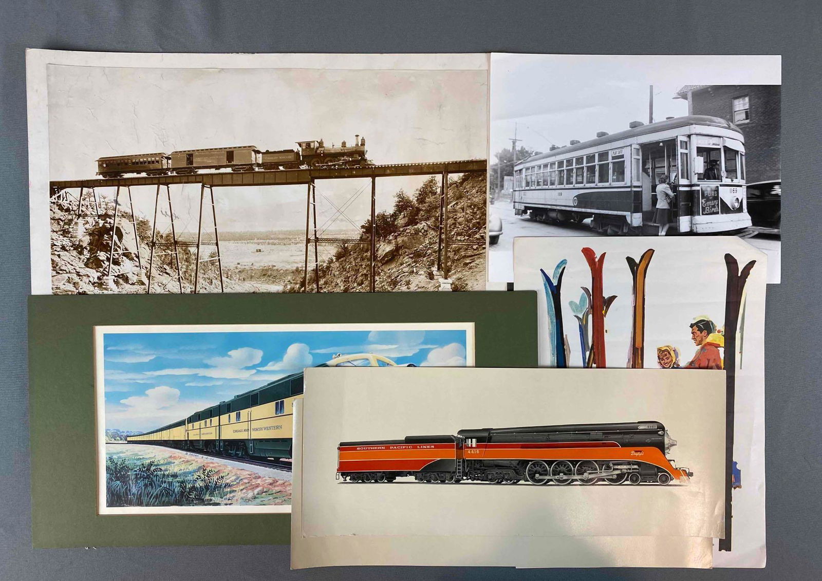 Group Of 7 Train Prints (1 of 2)