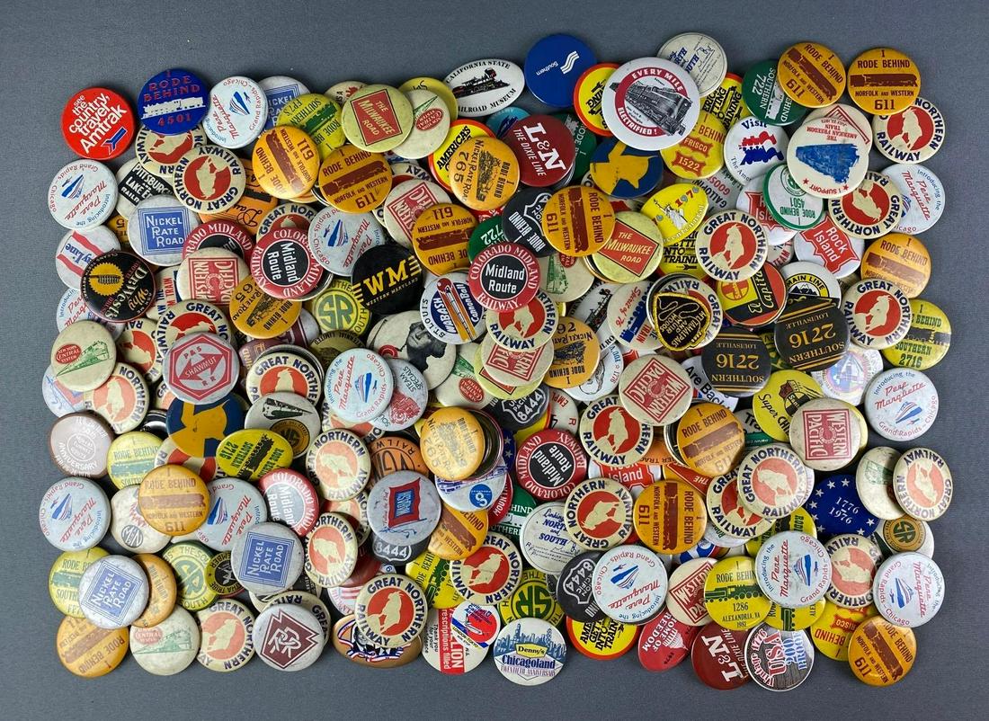 Group of 100+ Assorted Train Pins (1 of 3)