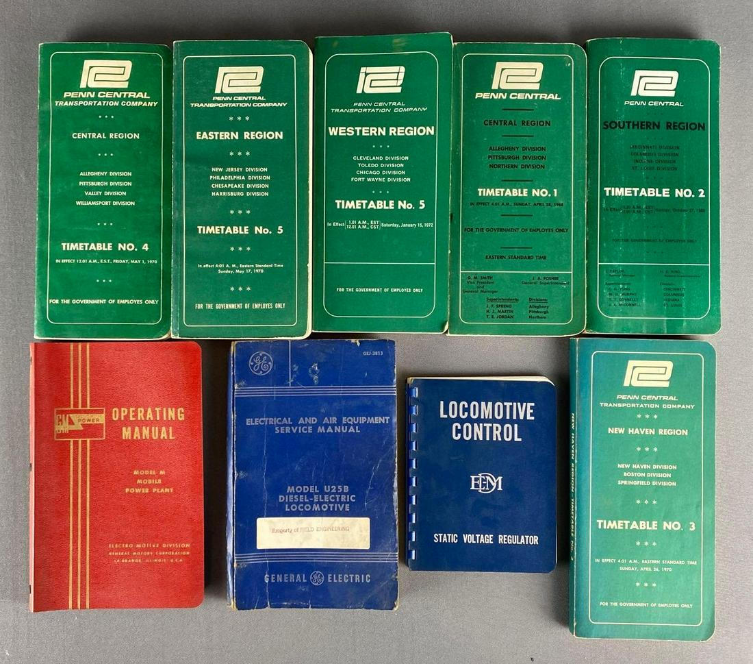 Group of 9 Assorted Railroad Timetables and More (1 of 3)