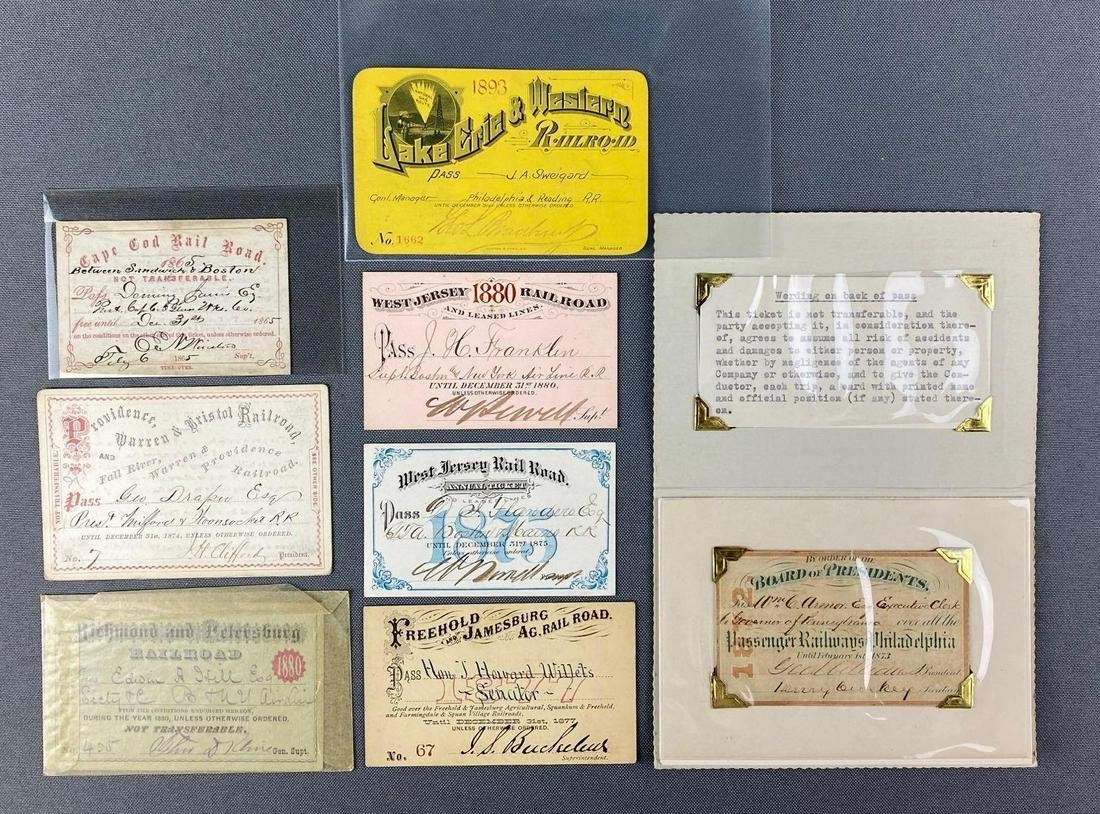 Group of 8 Assorted Railroad Passes (1 of 4)