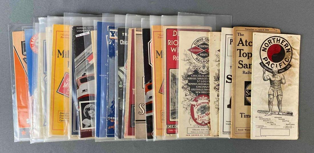 Group of 22 Assorted Railroad Timetables (1 of 3)