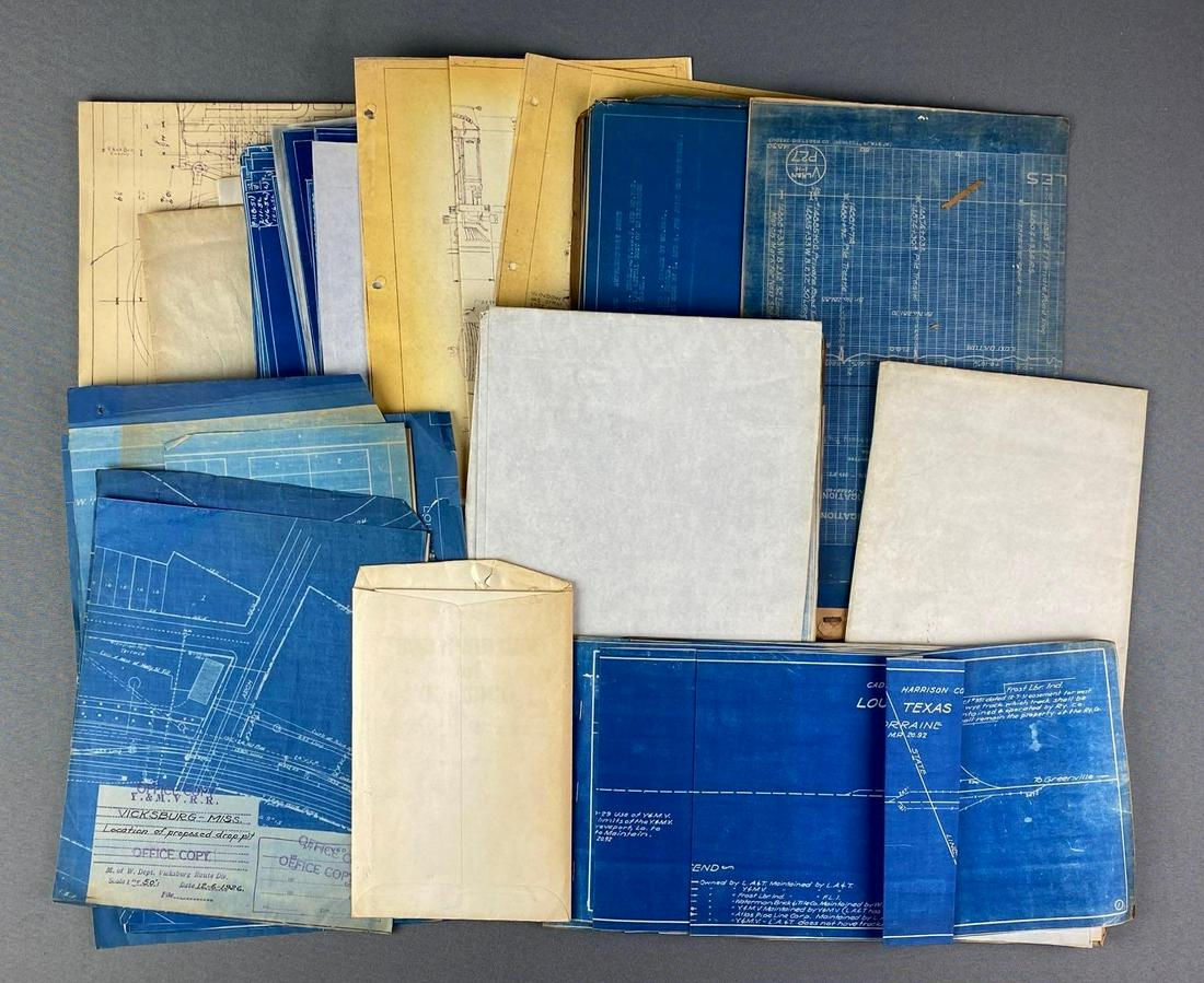 Group of 30+ Assorted Train Blue Prints (1 of 3)