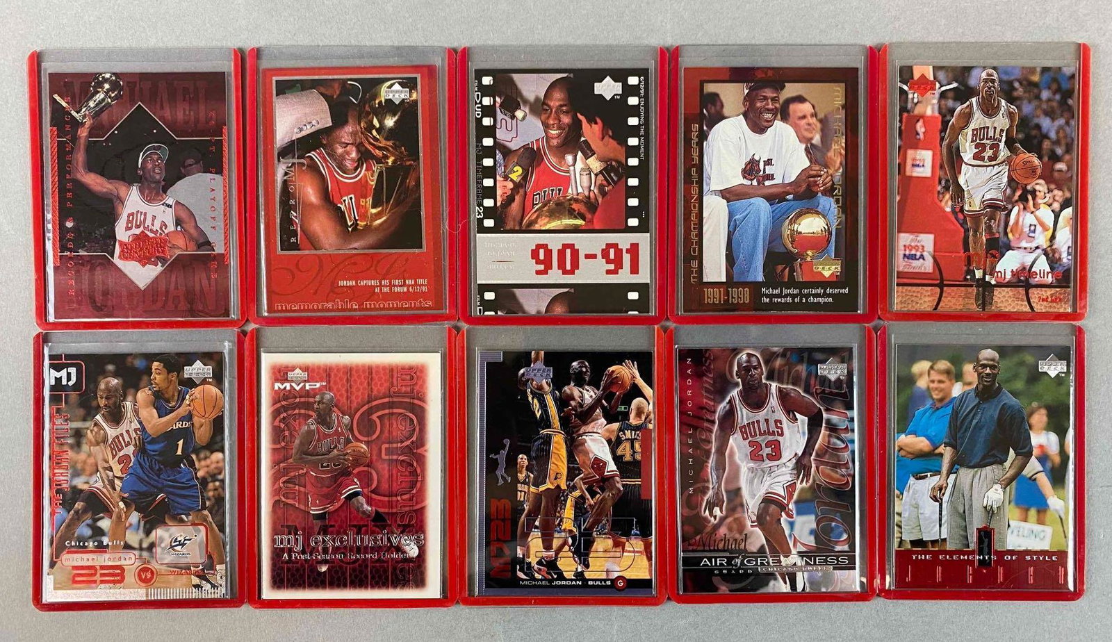10- Upper Deck Michael Jordan Cards: Includes the Jordan files, Records and performance cards and more
