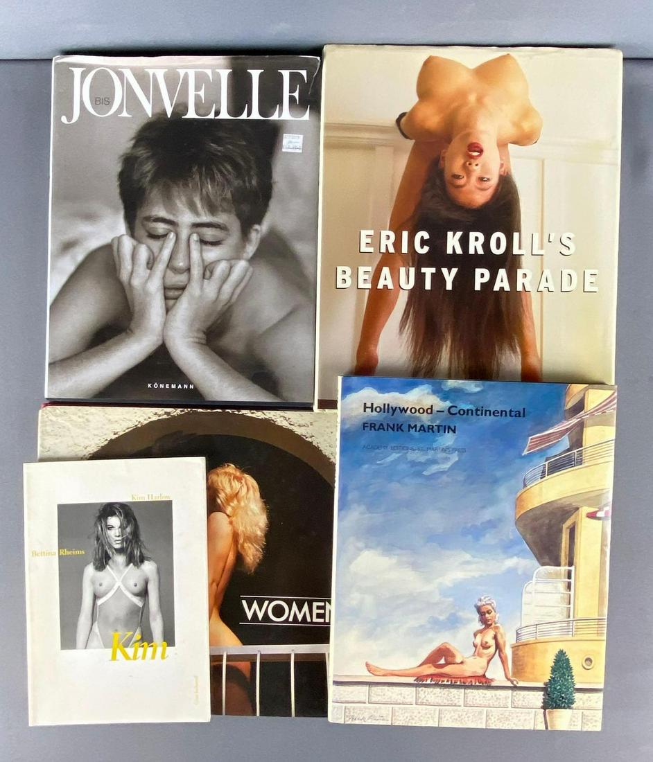 Group of 5 Assorted Adult Art Coffee Books: Includes Erik Krolls Beauty Parade, Jonvelle, Frank Martian, and more.