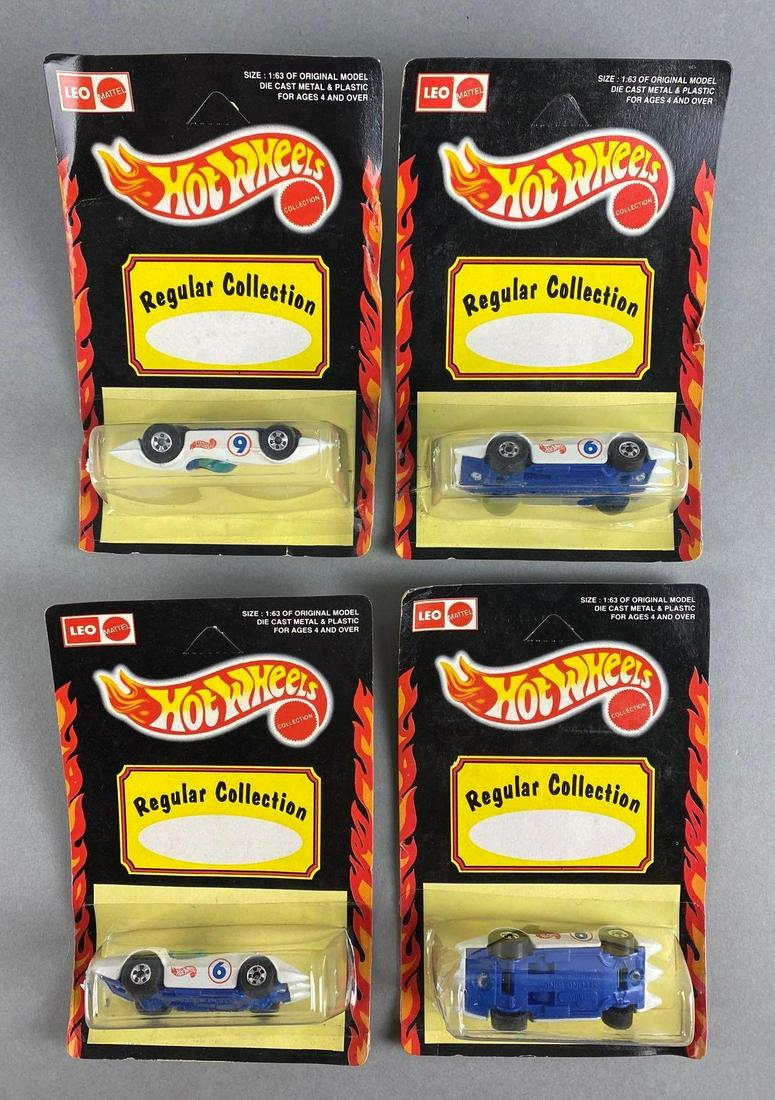 Group of 4 Hot Wheels Second Wind Die-Cast Vehicles: Leo Mattel. Mad in India. In original packaging. Packaging measures 6 1/2 x 4 1/4 x 1 1/2in.