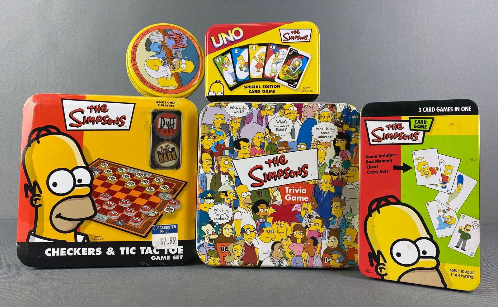 Group of 5 Assorted The Simpsons Games (1 of 2)