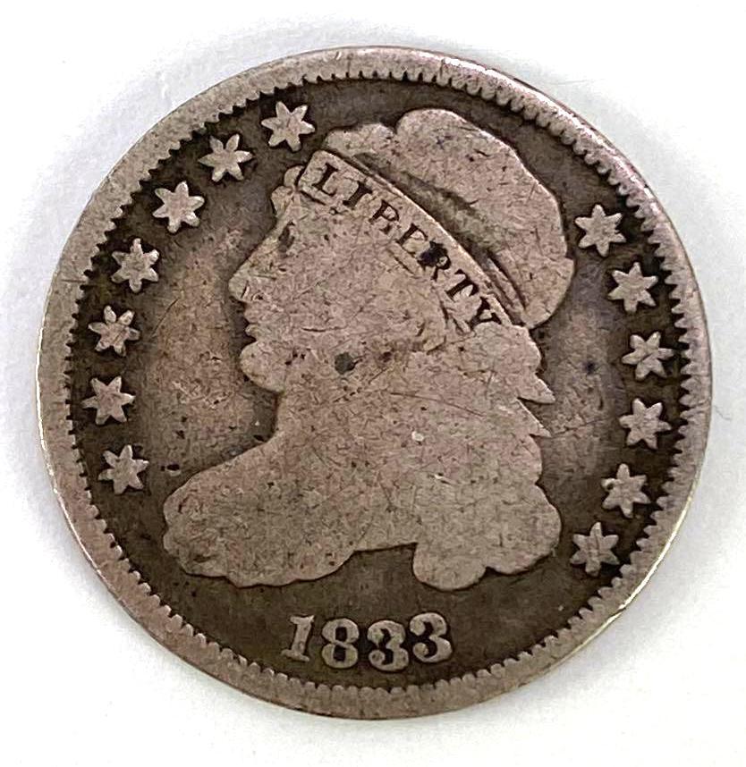 1833 Capped Bust Silver Dime (1 of 2)
