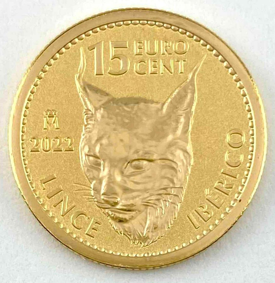 2022 1/10th oz Gold Spanish Iberian Lynx Gold Doubloon Reverse Proof (1 of 2)