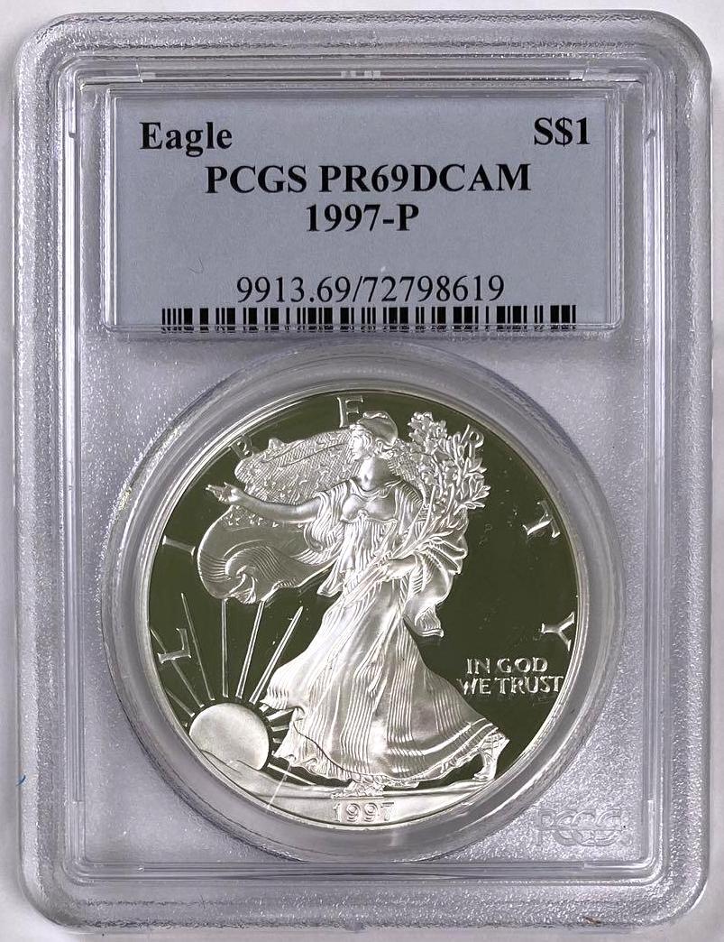 1997 P American Silver Eagle (PCGS) PR69DCAM (1 of 2)