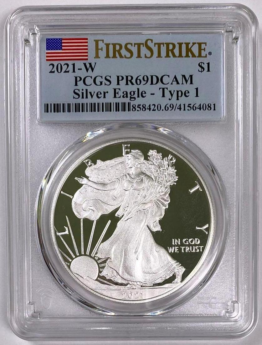2021 W American Silver Eagle Type 1 (PCGS) PR69DCAM (1 of 2)
