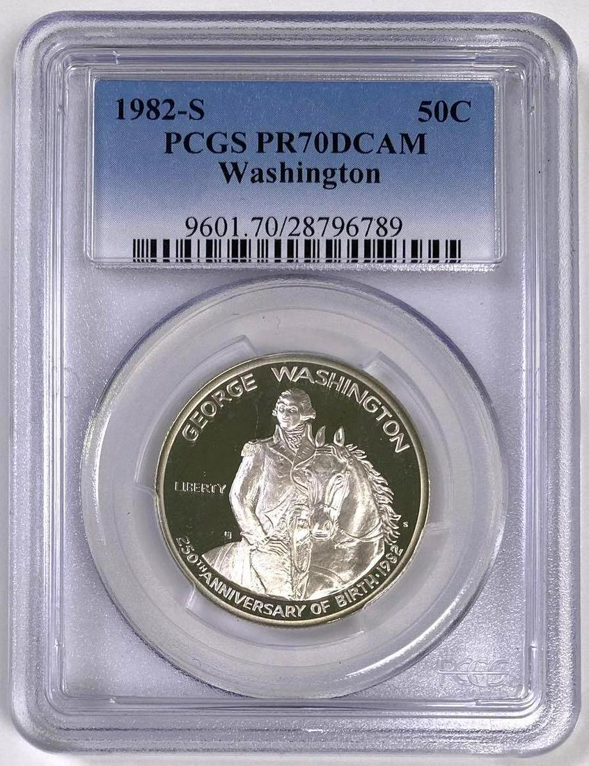 1982 S George Washington Half Dollar 250th Anniversary of Birth Commemorative Silver Dollar (PCGS) (1 of 2)