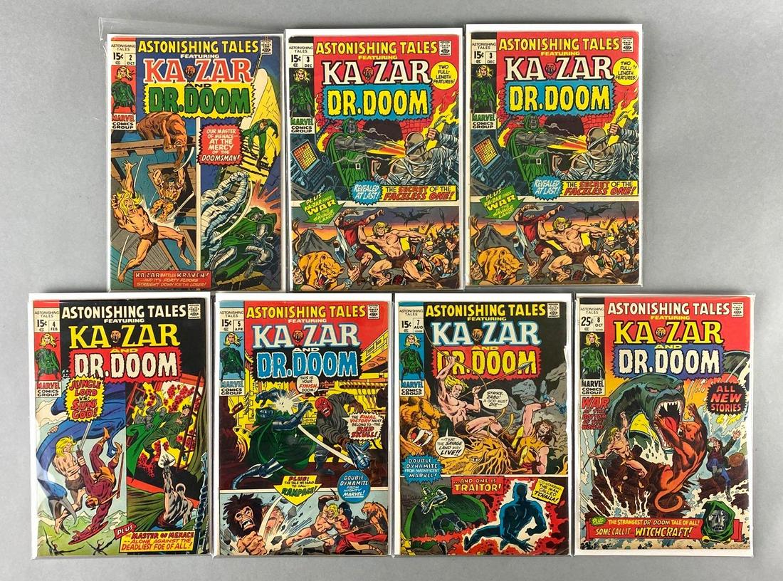 Group of 7 Marvel Kazar and Dr. Doom Comic Books (1 of 3)