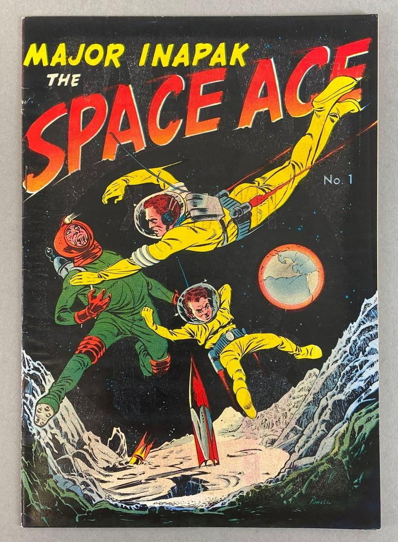 Magazine Enterprises Major Inapak The Space Ace No. 1: 1951, Golden Age, bagged and boarded, some red marks on front and back covers.