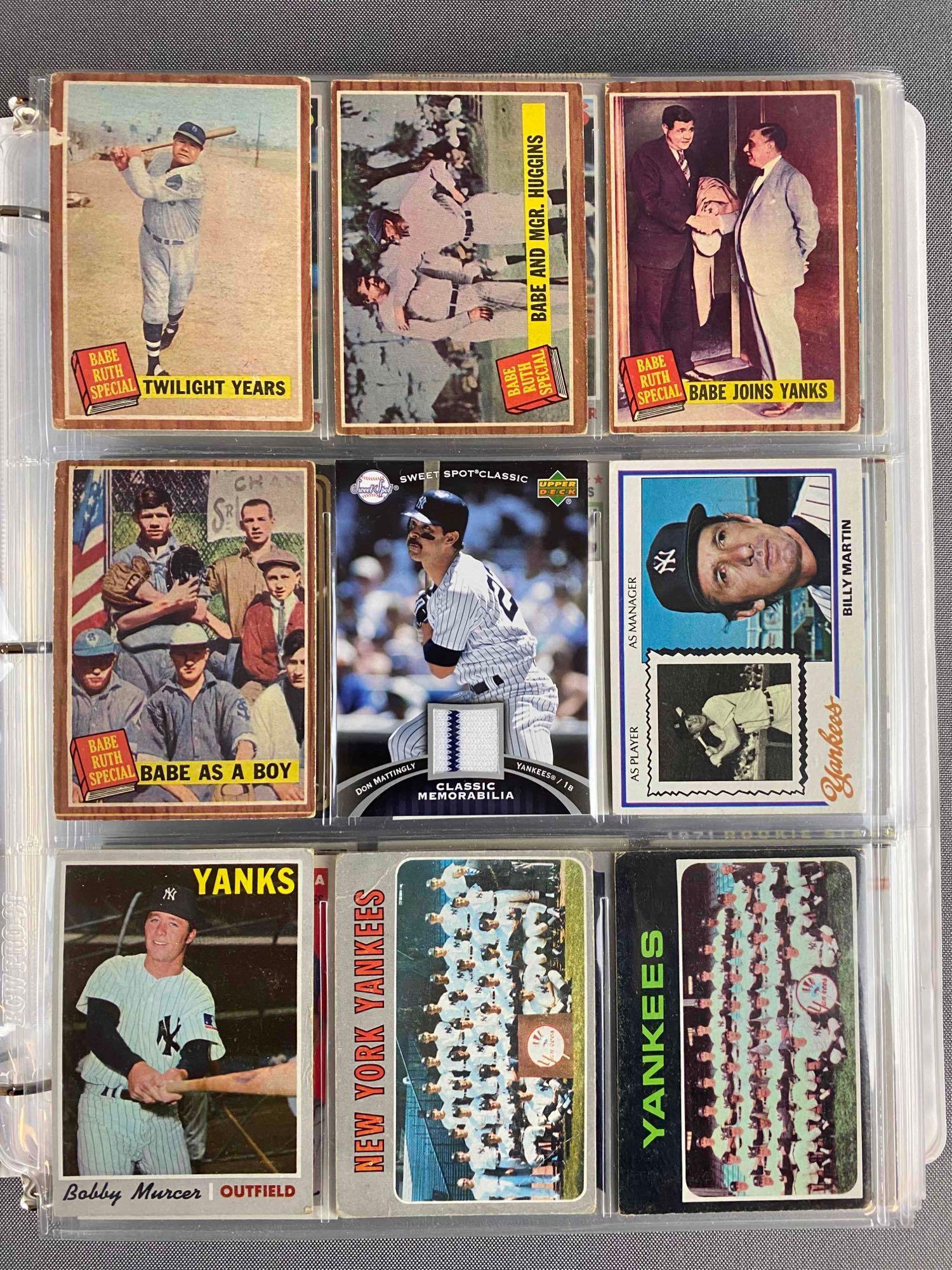 Binder of 220+ New York Yankees Cards with Mantle, Ruth and more (1 of 10)