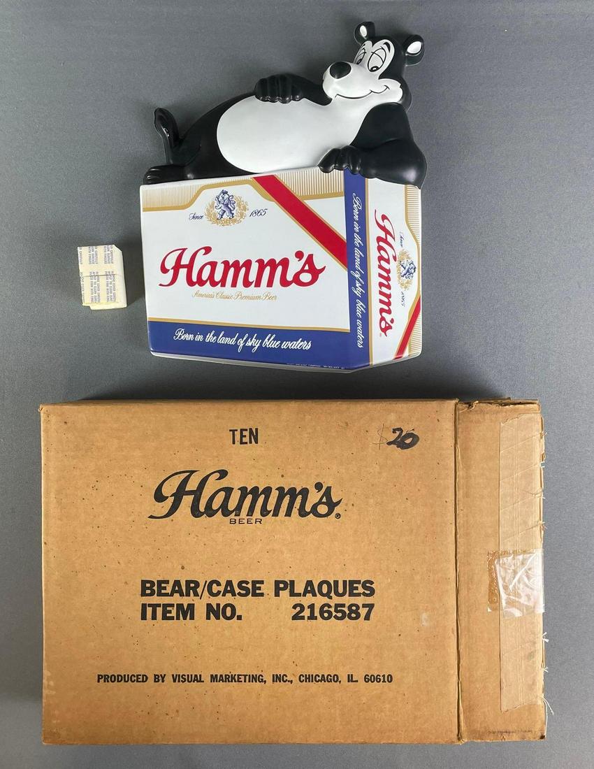 Vintage Hamms Beer Vacuum Form Advertising Sign: new old stock with box. measures 12 1/2 x 10 1/2 inches