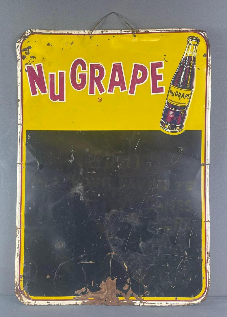 Vintage Nu Grape Advertising Metal Chalkboard Sign (1 of 3)