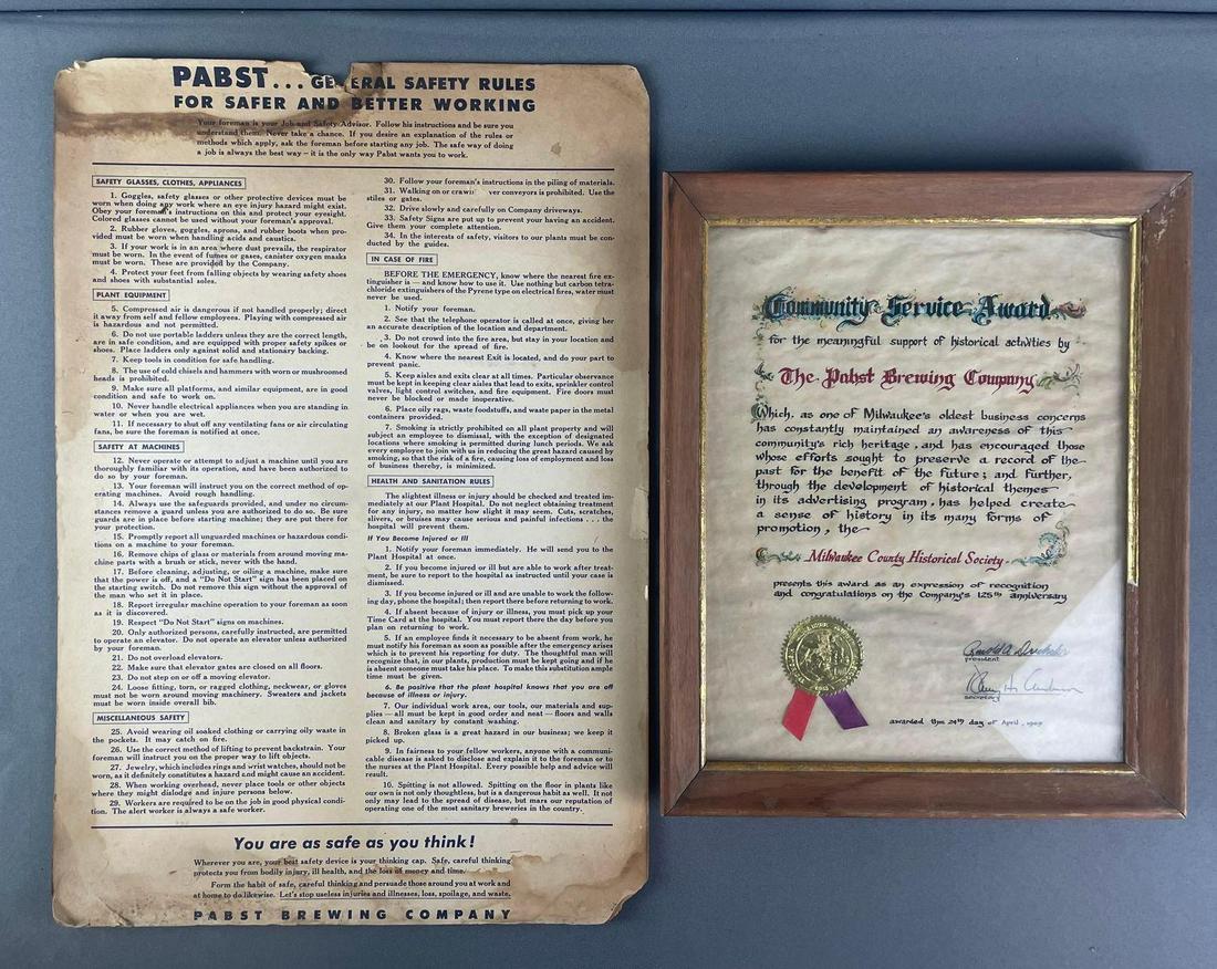 Group Of 2 Vintage Pabst Brewing Company Signs (1 of 5)