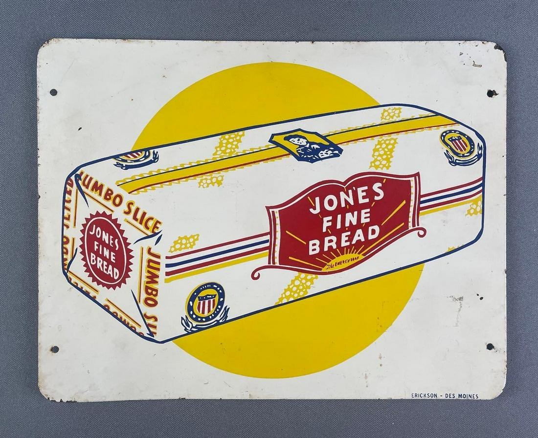 Vintage Jones Fine Bread Advertising Metal Sign (1 of 2)