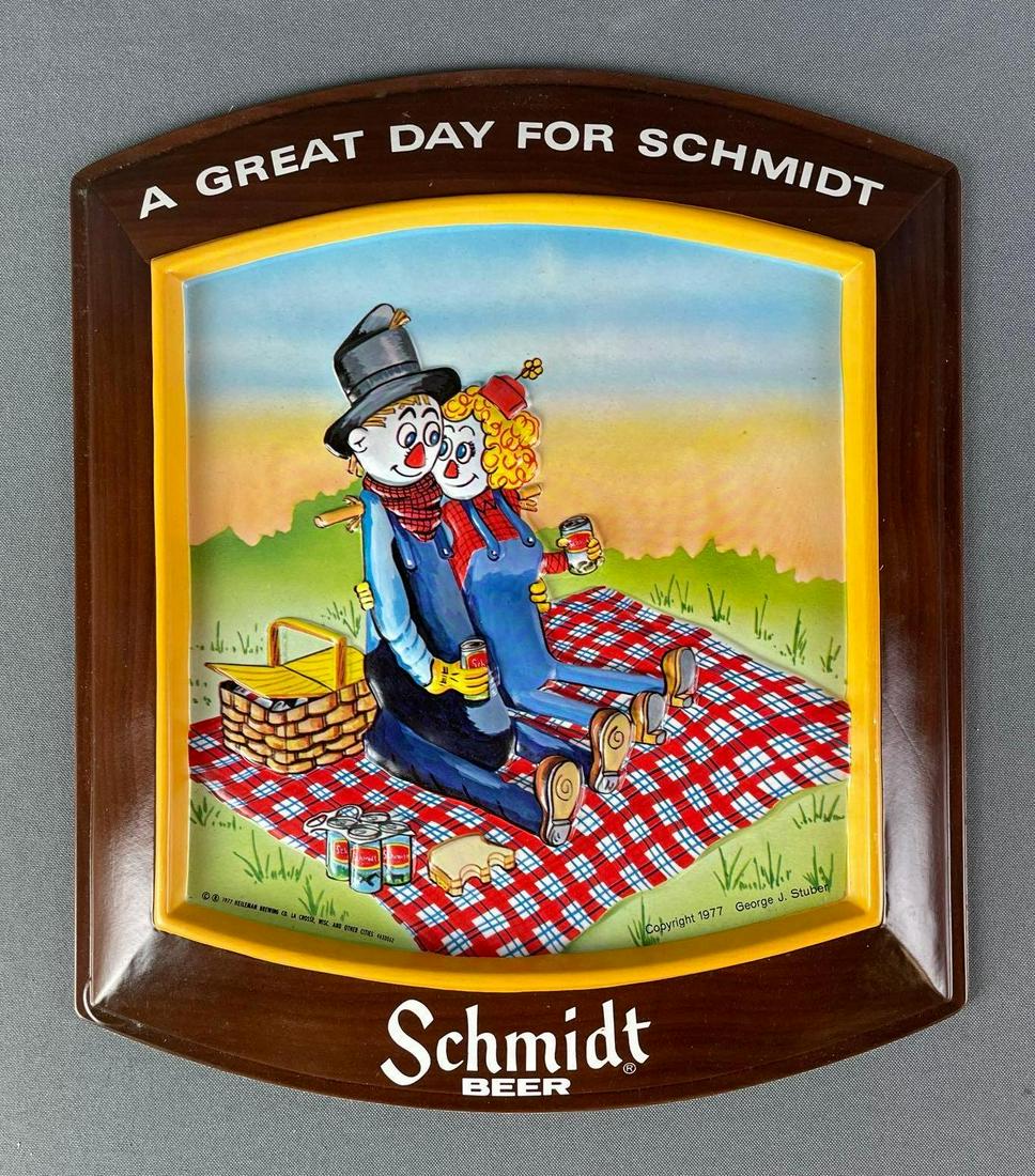 Vintage Schmidt Beer Picnic Advertising Vacuum Form Sign (1 of 3)
