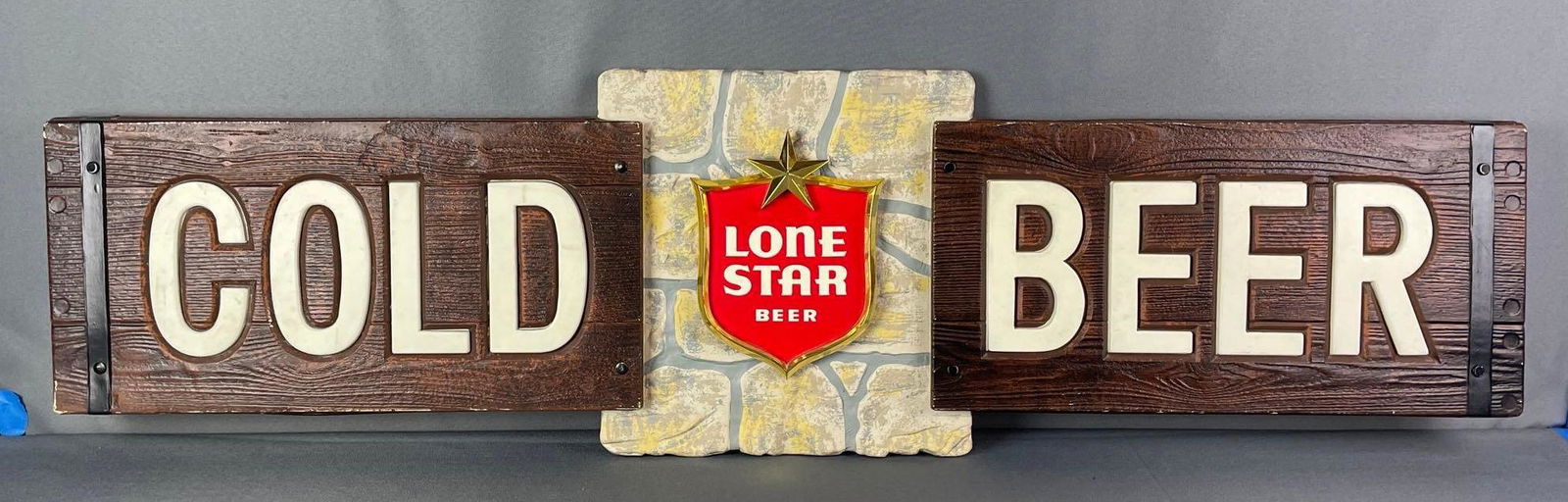 Vintage Lone Star Cold Beer Advertising Sign (1 of 2)