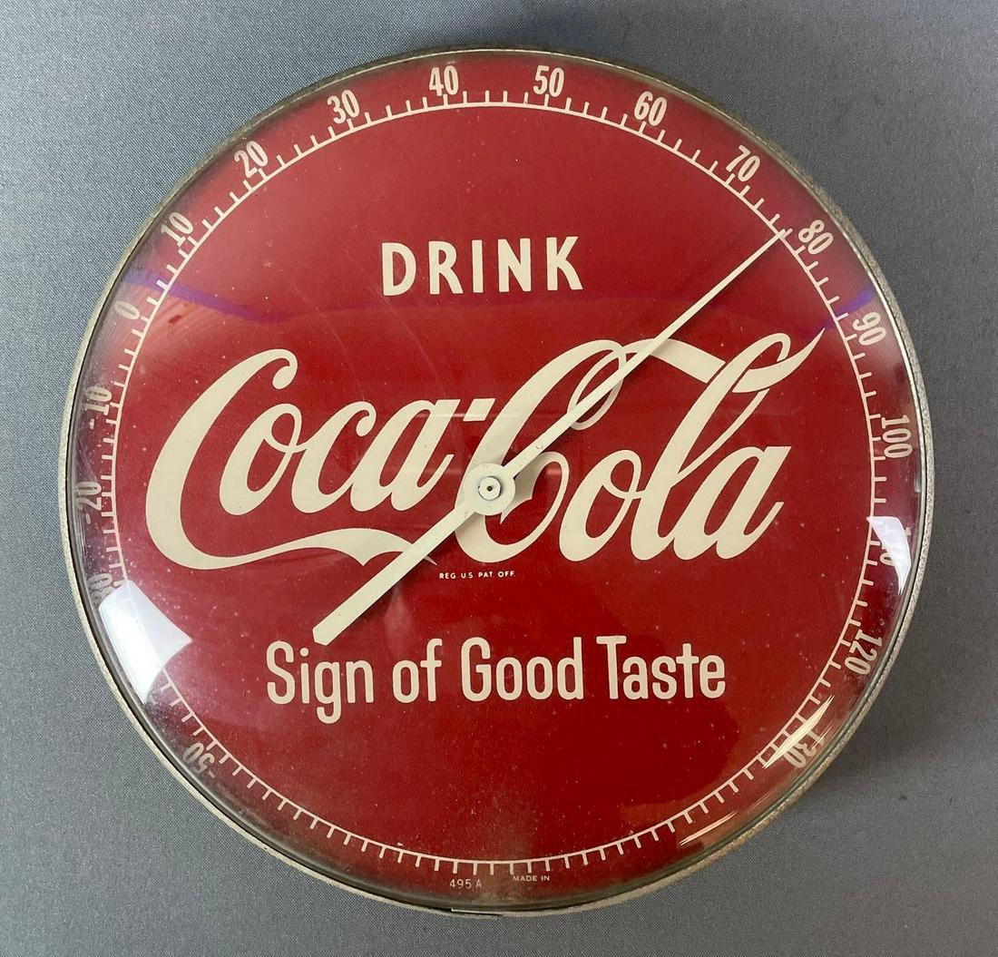 Vintage Coca Cola Glass Front Advertising Thermometer (1 of 2)