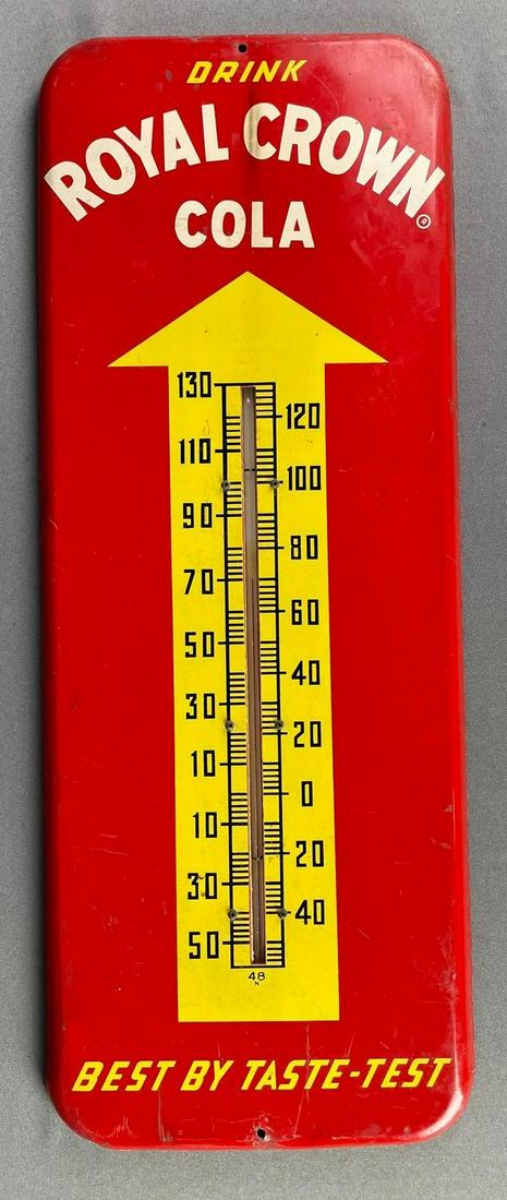 Vintage Royal Crown Cola Advertising Metal Thermometer (1 of 3)