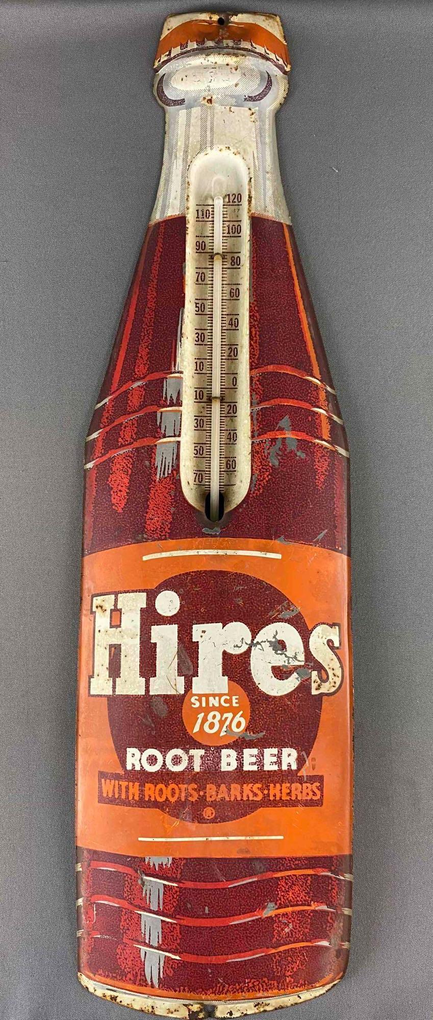 Vintage Hires Root Beer Metal Advertising Thermometer (1 of 2)
