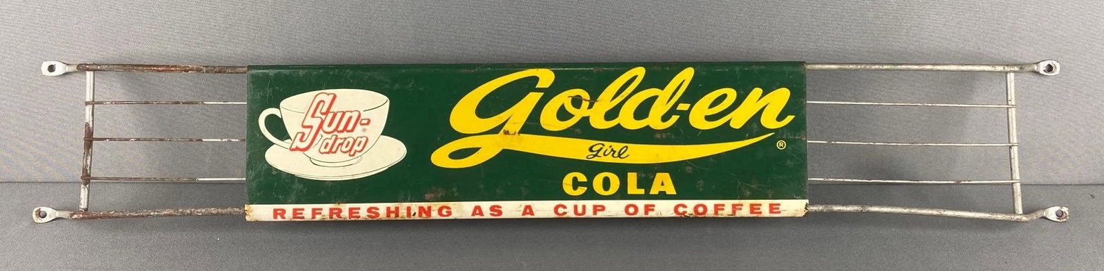 Vintage Sun-Drop Golden Girl Cola Advertising Metal Door Push (1 of 5)