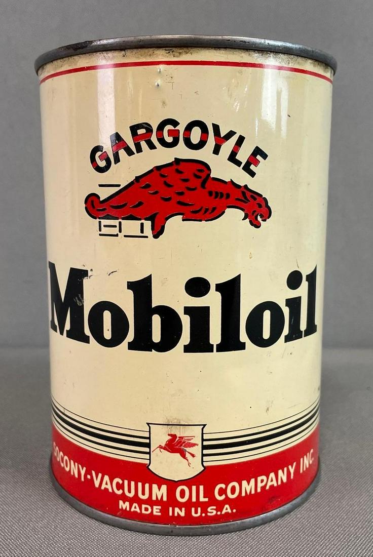 Vintage Mobiloil Gargoyle Advertising Oil Can (1 of 2)