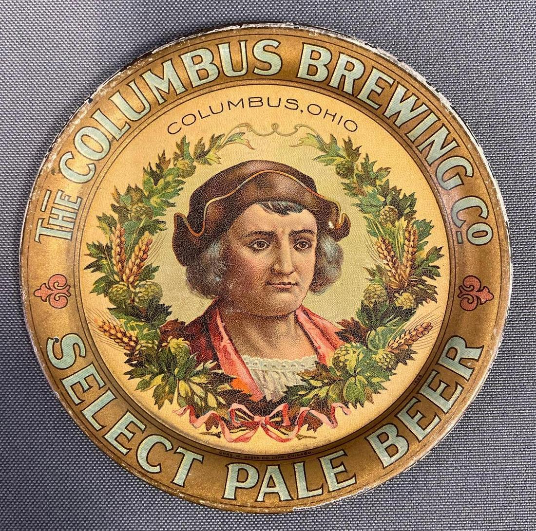 Antique Columbus Brewing Advertising Tip Tray (1 of 2)