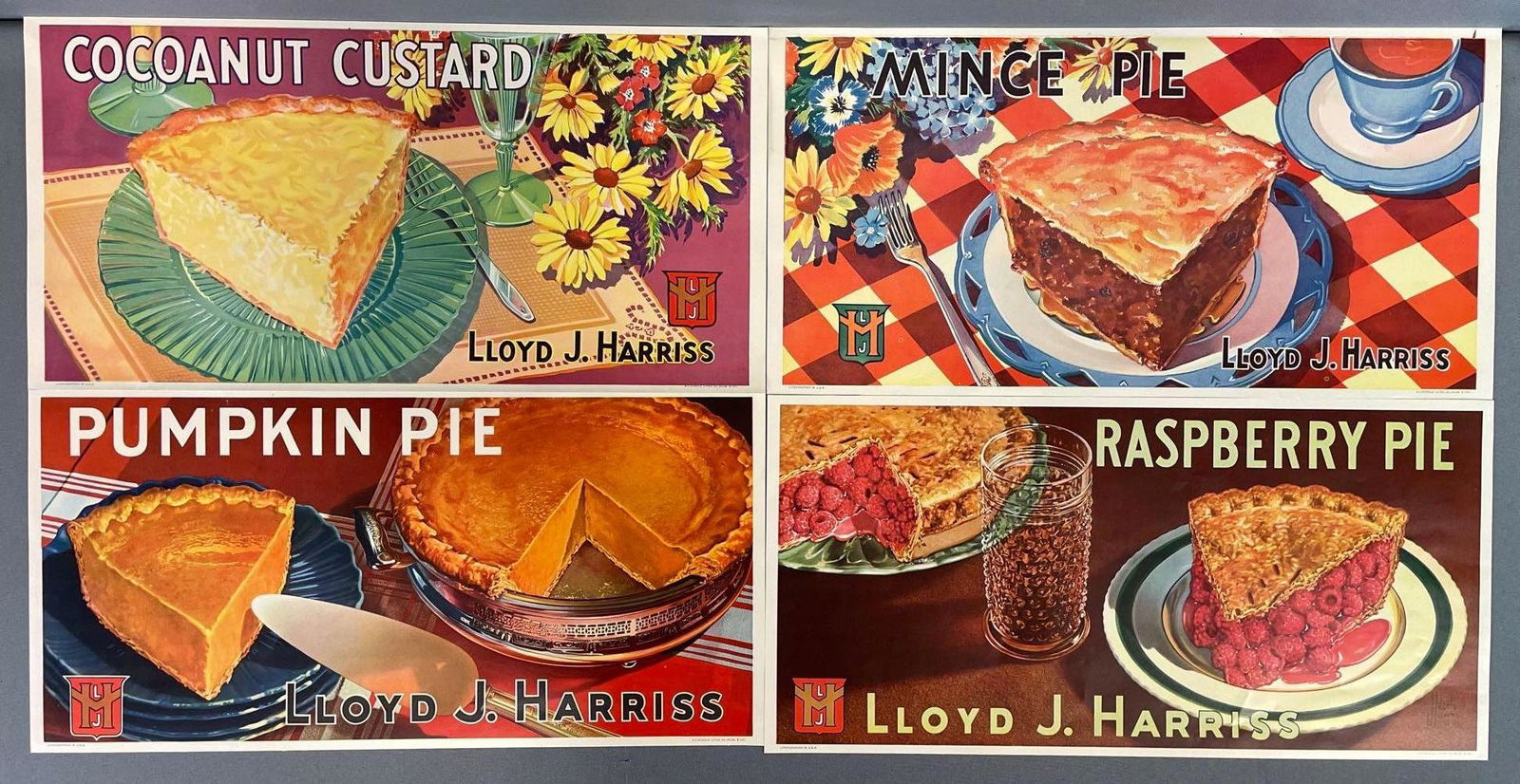 Group Of 4 Lloyd Harris Pie Advertising Posters (1 of 2)