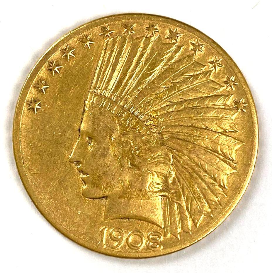 1908 S $10 Gold Indian Head (1 of 2)