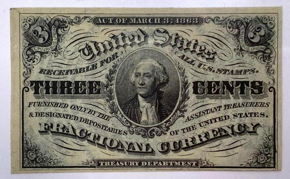 1864 3 Cents Third Issue Fractional Currency Light FR1226 (1 of 2)
