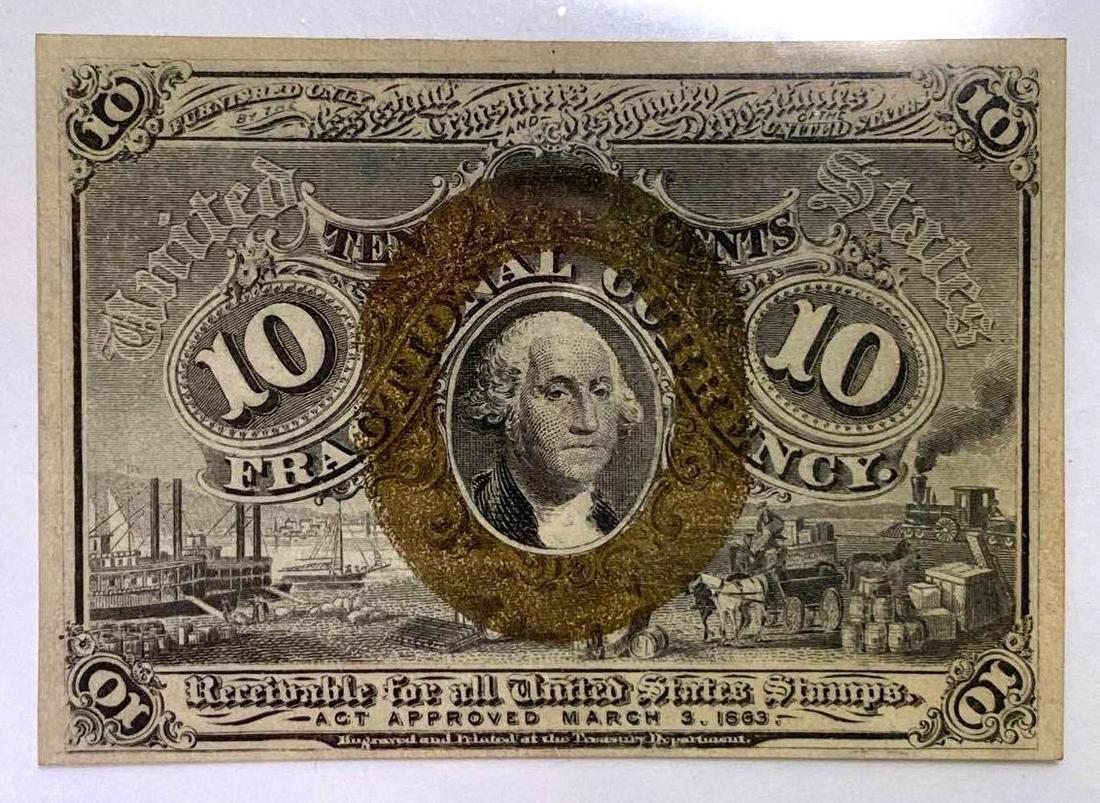 1863 10 Cents Second Issue Fractional Currency with Surcharge FR1245 (1 of 2)