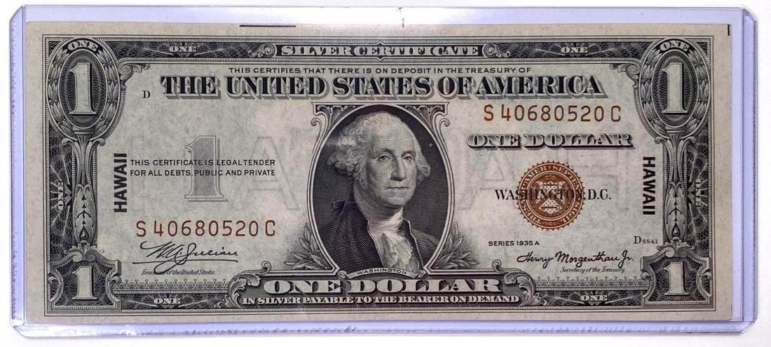 1935-A $1 Hawaii Silver Certificate SC Block FR2300 (1 of 2)