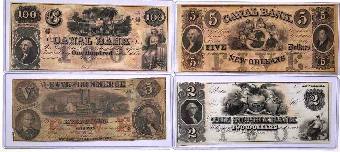 Group of 4 Obsolete Bank Notes (1 of 2)