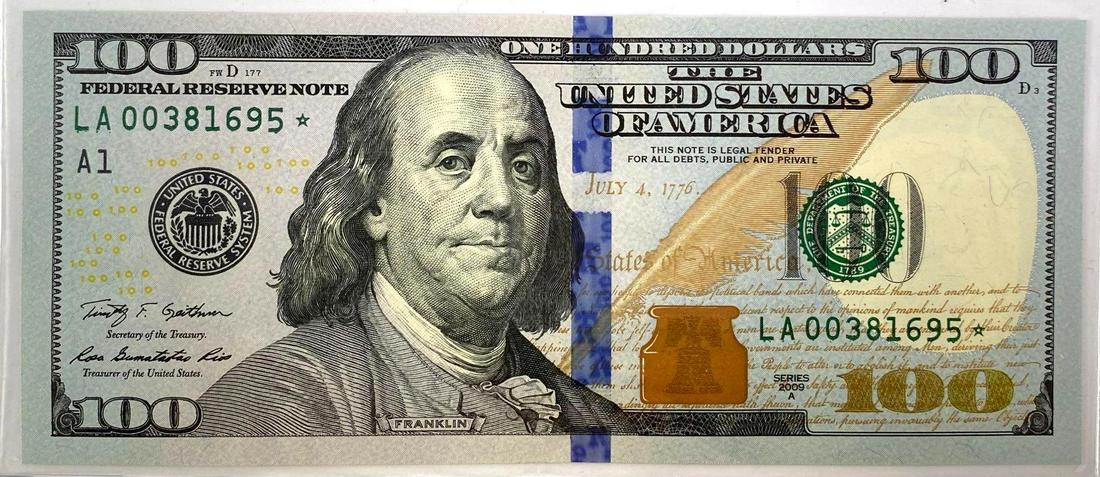2009 $100 Federal Reserve Star Note BU (1 of 2)