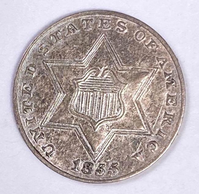 1855 Three Cent Piece Silver (1 of 2)