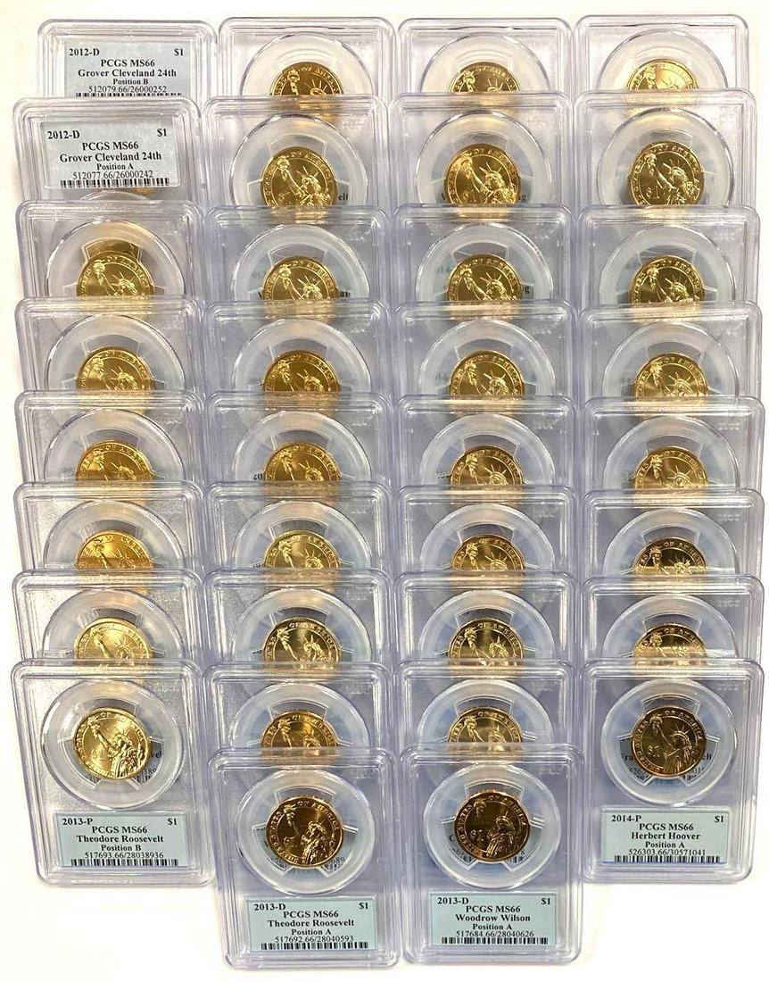 Group of (36) 2012 - 2014 Presidential Series $1 Position A/B (PCGS) MS65/66 (1 of 4)