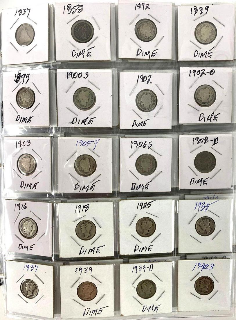 Group of (518) Assorted Silver Dimes in Binder (1 of 3)