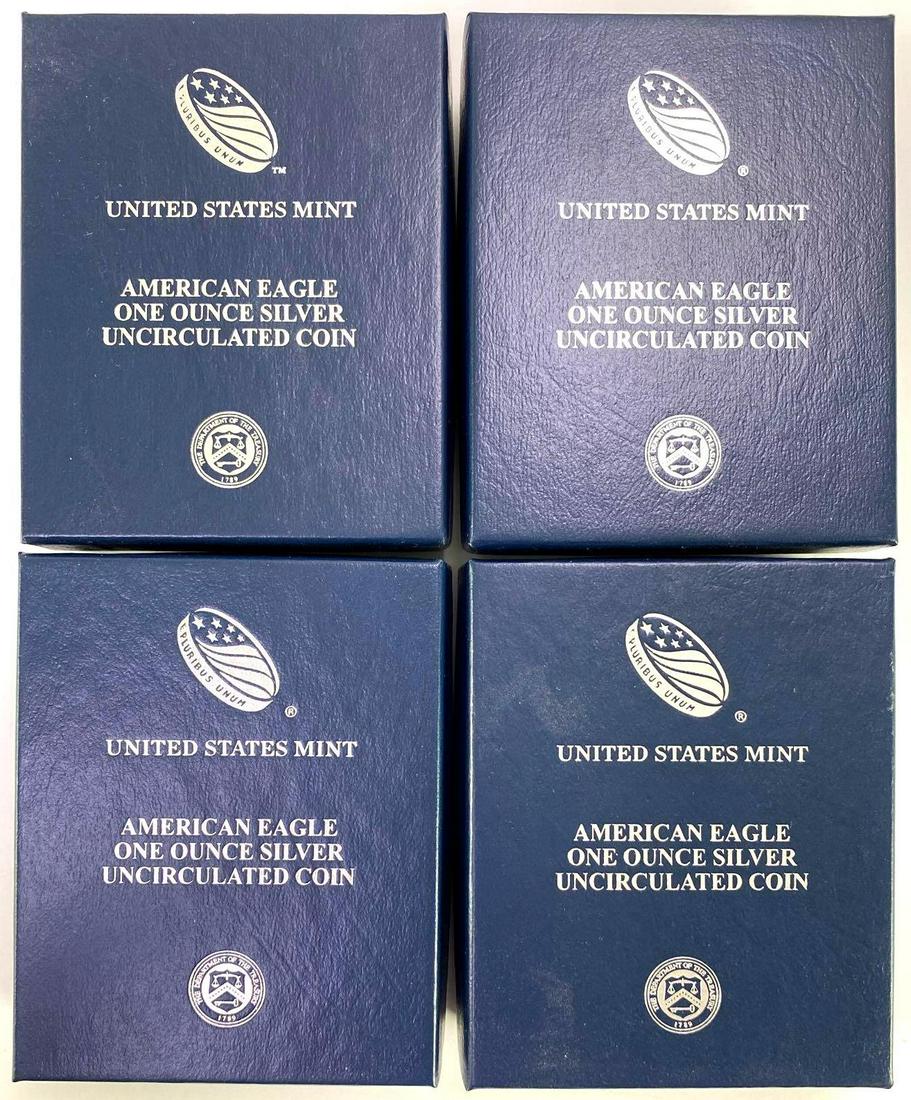 Group of (4) US Mint 2015-18 Uncirculated American Silver Eagles (1 of 2)