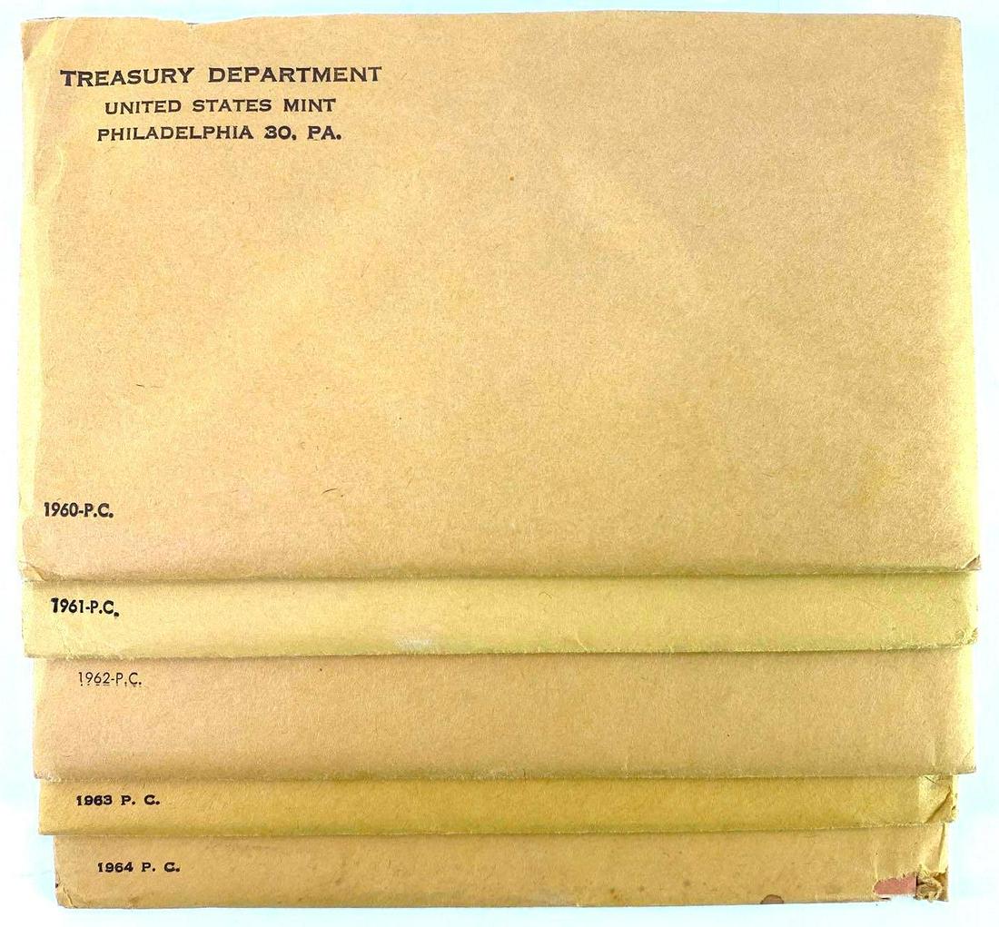 Group of (5) 1960-64 US Mint Uncirculated Coin Sets (1 of 2)