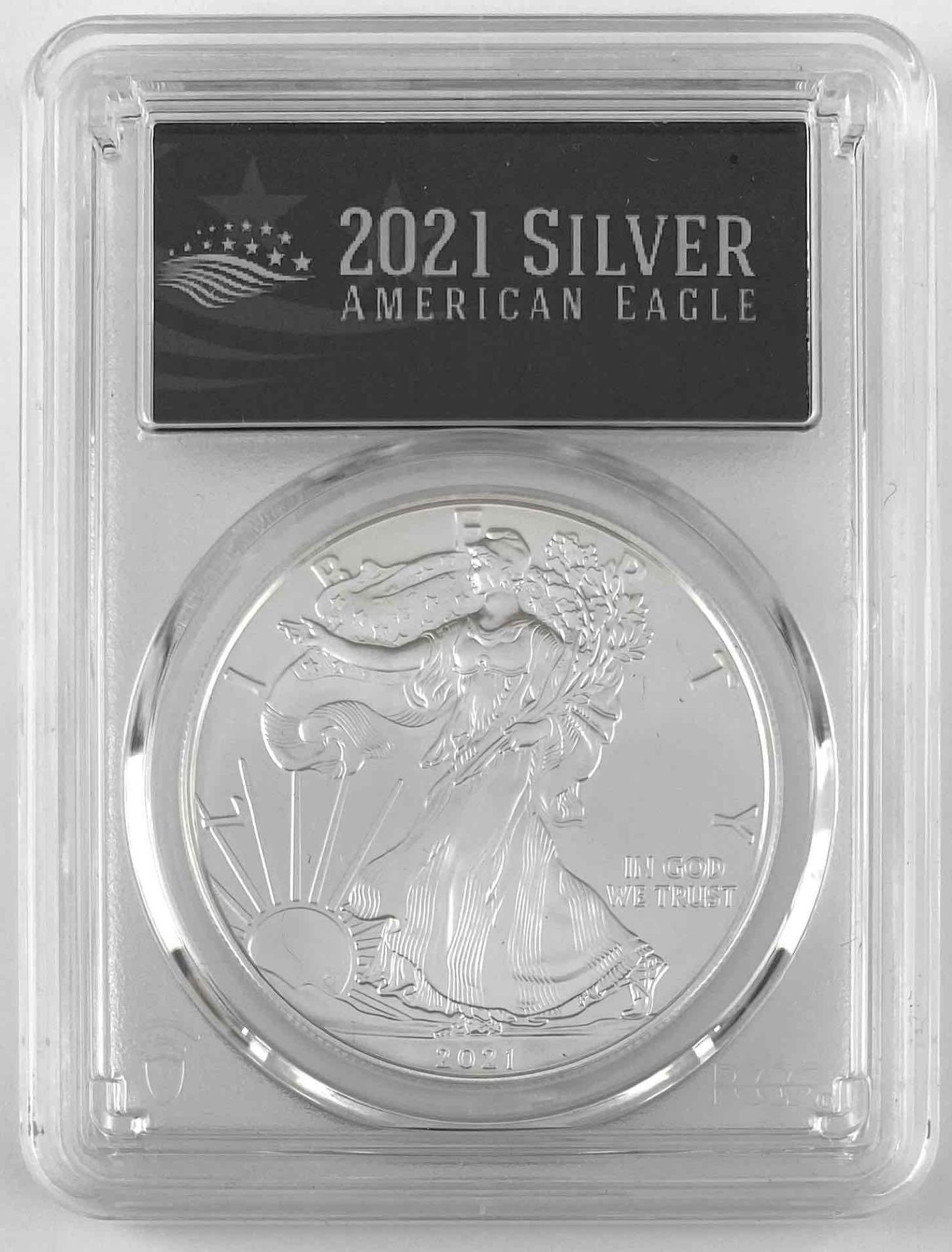Special Black Label 2021 US Silver Eagle Heraldic Eagle Type 1 PCGS MS70 First Strike (1 of 2)